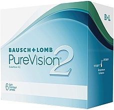 Contact Lenses, Curvature 8.6mm, 6 pcs - Bausch & Lomb PureVision 2 — photo N1