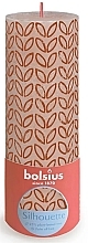 Fragrances, Perfumes, Cosmetics Cylinder Candle Misty Pink, 190/68 mm - Bolsius Rustic Silhouette Pillar Candle