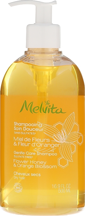 Gentle Shampoo for Thin & Dry Hair "Honey & Orange Blossom" - Melvita Gentle Nourishing Shampoo — photo N3