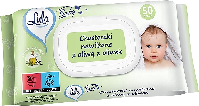 Baby Wet Wipes with Olive Oil, 50 pcs - LULA Baby — photo N1