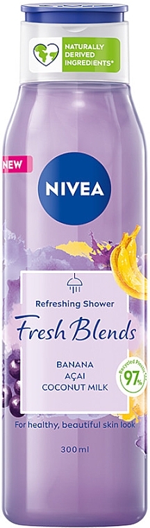 Banana Acai Coconut Shower Gel - Nivea Fresh Blends Refreshing Shower Banana Acai Coconut Milk — photo N1