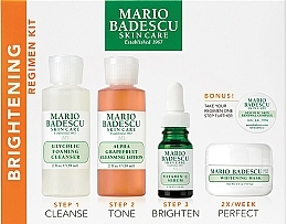 Fragrances, Perfumes, Cosmetics Set - Mario Badescu The Brightening Kit (foam/59ml + lot/59ml + ser/10ml + mask/14g + complex/3g)