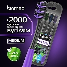 Medium Toothbrush Set, 3 pcs - Biomed Black 2+1 Toothbrush — photo N4