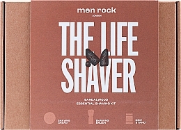 Set - Men Rock The Life Shaver Sandalwood Kit (sh/cr/100ml + sh/br/1pcs + stand/1pcs) — photo N1