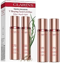 Fragrances, Perfumes, Cosmetics Face Care Set - Clarins Travel Exclusive V Shaping Facial Lift Duo (serum/2x50ml)