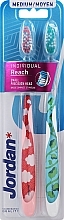 Fragrances, Perfumes, Cosmetics Medium Toothbrush, turquoise + peach - Jordan Individual Reach Medium