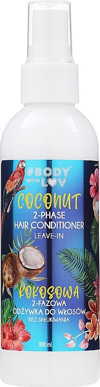 Leave-in Hair Conditioner 'Coconut' - Body With Love 2-Phase Hair Confitioner Coconut — photo N1