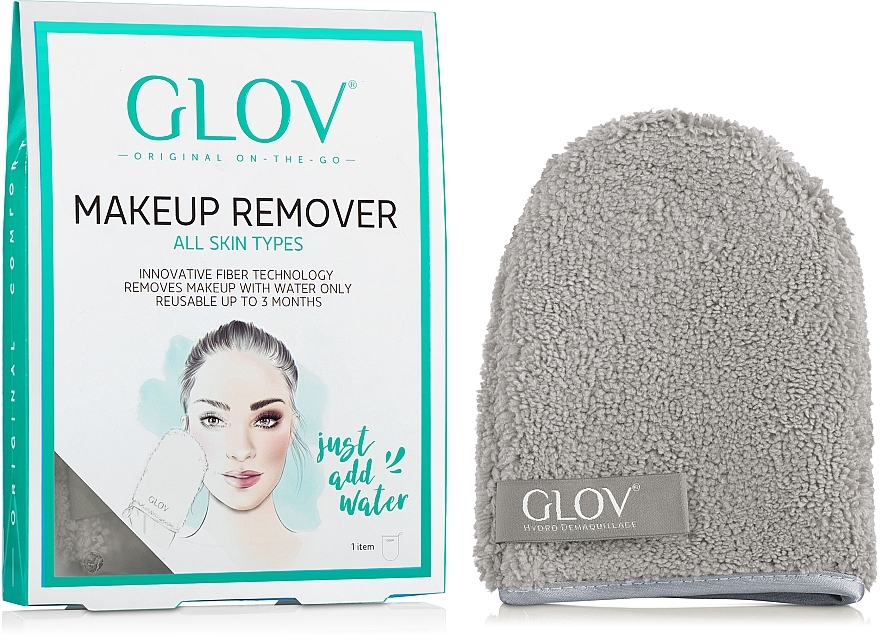 Makeup Remover Glove, grey - Glov On The Go Hydro Demaquillage Gloves Glam Grey — photo N1