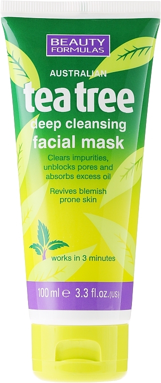 Deep Cleansing Facial Mask "Tea Tree" - Beauty Formulas Tea Tree Deep Cleansing Facial Mask — photo N2