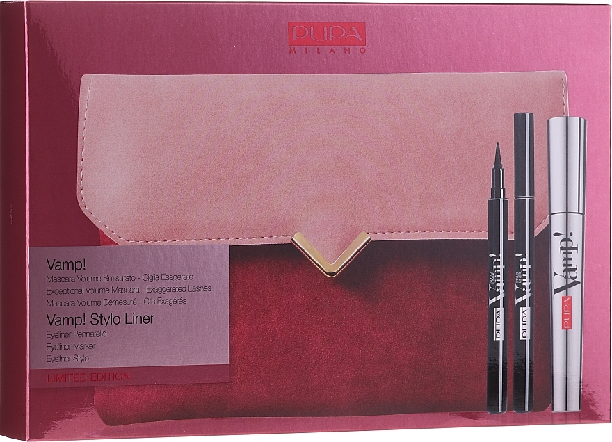 Set - Pupa Vamp! Vamp! Stylo Liner (mascara/9ml + eye/liner/1.5ml + bag) — photo N2