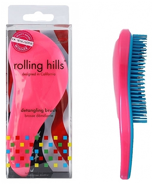 Hair Brush, light purple - Rolling Hills Detangling Brush Travel Size Dark Pink — photo N1