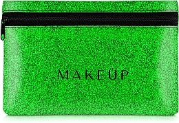 Fragrances, Perfumes, Cosmetics Silicone Makeup Bag, green "Glitter Pouch", 18x11cm - MAKEUP