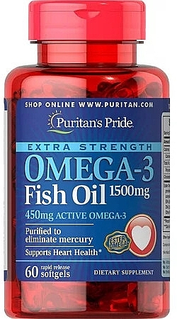 Supplement 'Omega-3' 1500 mg - Puritan's Pride Omega-3 Fish Oil Extra Strength 1500/450mg Softgels — photo N1