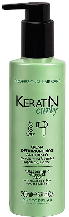 Curl Defining Anti-Frizz Cream - Phytorelax Laboratories Keratin Curly Curls Defining Anti-Frizz Cream — photo N1
