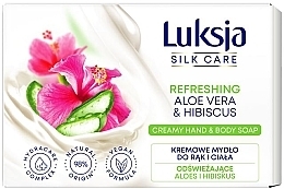 Fragrances, Perfumes, Cosmetics Aloe Vera & Hibiscus Cream Soap - Luksja Silk Care Refreshing Aloe Vera & Hibiscus Creamy Hand & Body Soap