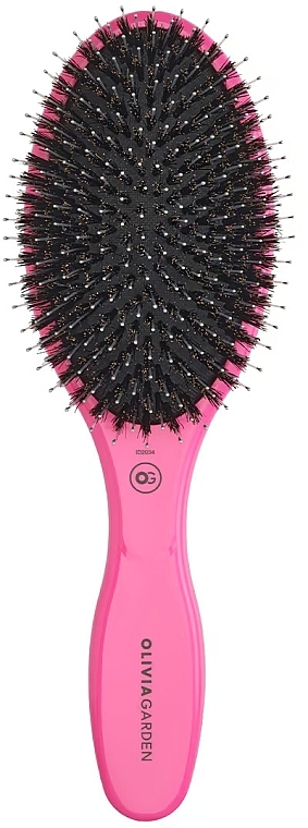 Hair Brush - Olivia Garden Expert Care Oval Boar&Nylon Bristles Pink — photo N1