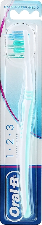 Medium 35 Toothbrush, turquoise - Oral-B 1-2-3 Classic Care 35 Medium — photo N1