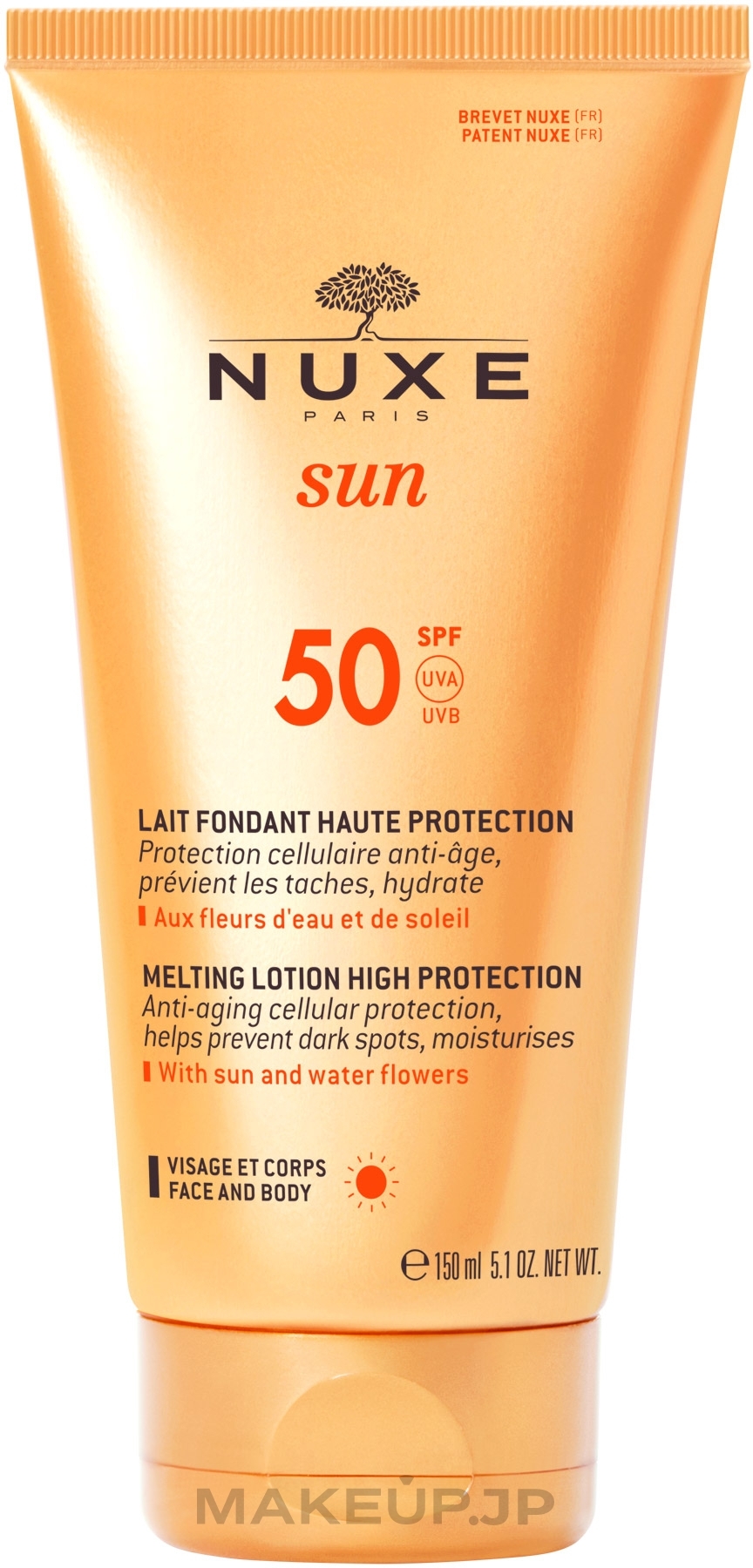 Face & Body Sun Lotion - Nuxe Sun Delicious Lotion Face & Body SPF50 — photo 150 ml