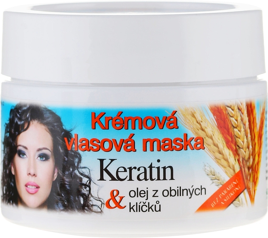 Creamy Hair Mask - Bione Cosmetics Keratin + Grain Sprouts Oil Cream Hair Mask — photo N2