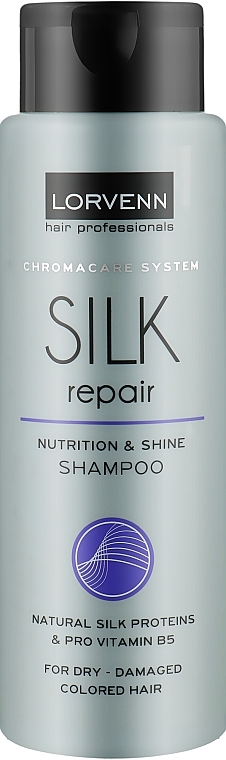 Dry, Damaged, Colored Hair Shampoo - Lorvenn Silk Repair Nutrition & Shine Shampoo — photo N1