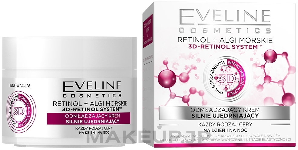 Rejuvenating Cream for All Skin Types "Intensive Lifting" - Eveline Cosmetics Retinol+Sea Algae Intensely Firming Rejuvenating Cream — photo 50 ml