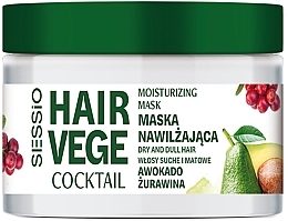Fragrances, Perfumes, Cosmetics Avocado & Cranberry Moisturizing Hair Mask - Sessio Hair Vege Cocktail Moisturizing Mask