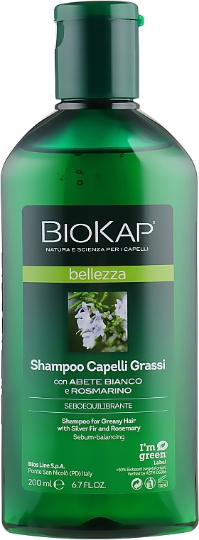 Shampoo for Oily Hair - BiosLine BioKap Shampoo For Oily Hair With Silver Fir And Rosemary — photo N3