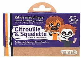 Kids Aqua Makeup Set - Namaki Pumpkin & Skeleton 3-Color Face Painting Kit — photo N1
