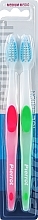 Fragrances, Perfumes, Cosmetics Toothbrush, medium, green + pink - Pierrot Action Tip