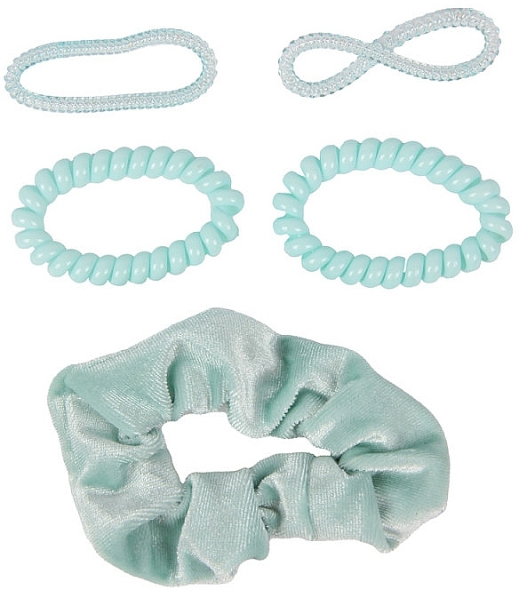 Hair Ties Set, FA-5833, 5 pcs, turquoise - Donegal — photo N2