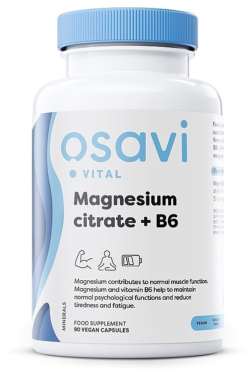 Magnesium Citrate + B6 Dietary Supplement, 375 mg - Osavi Magnesium Citrate + B6 375mg — photo N1