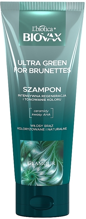 Shampoo - L'biotica Biovax Glamour Ultra Green for Brunettes — photo N1