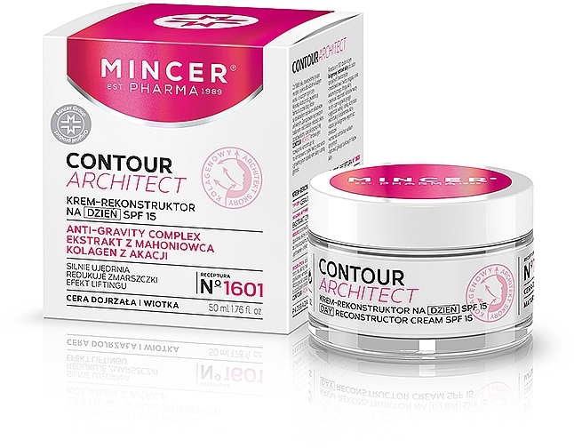 Architect Day Face Cream - Mincer Pharma Contour Architect Day Cream SPF15 N1601 — photo N1