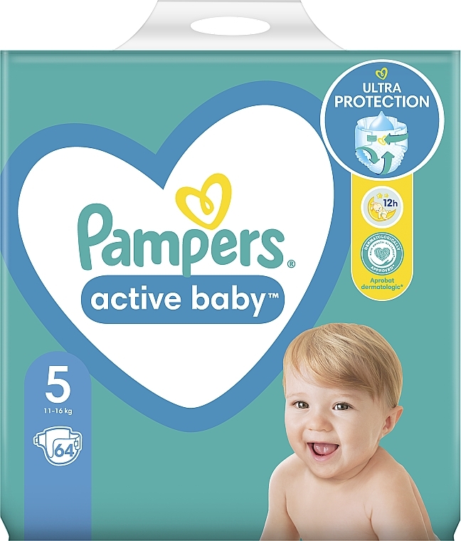 Diapers 'Active Baby' 5 (11-16 kg), 64 pcs - Pampers — photo N15