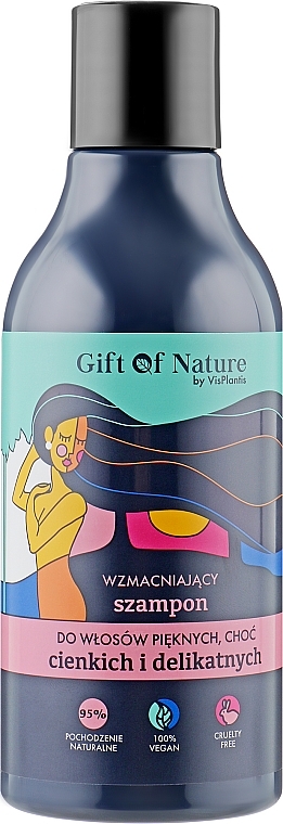 Shampoo for Thin & Delicate Hair - Vis Plantis Gift of Nature Strengthening Shampoo For Thin & Delicate Hair — photo N1