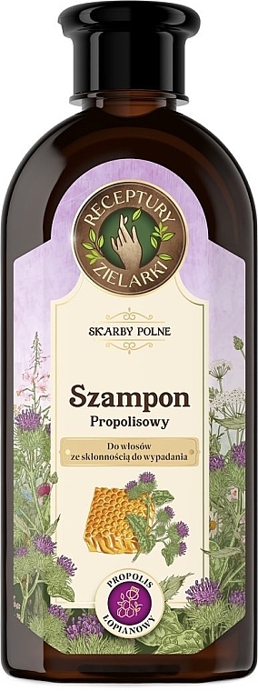 Propolis & Burdock Shampoo for Hair Loss - Receptury Zielarki Skarby Polne	 — photo N1