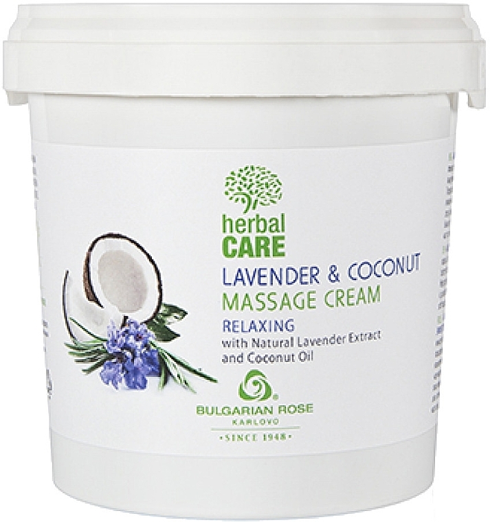 Relaxing Massage Cream - Bulgarian Rose Herbal Care Lavender & Cococnut Massage Cream — photo N4