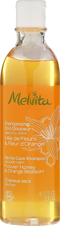 Gentle Shampoo for Thin & Dry Hair "Honey & Orange Blossom" - Melvita Gentle Nourishing Shampoo — photo N1