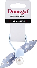 Fragrances, Perfumes, Cosmetics Hair Tie, FA-5697, blue with flowers - Donegal