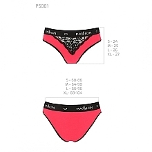 Panties with Wide Elastic Band & Lace, PANTIES, PS001, red/black - Passion — photo N3