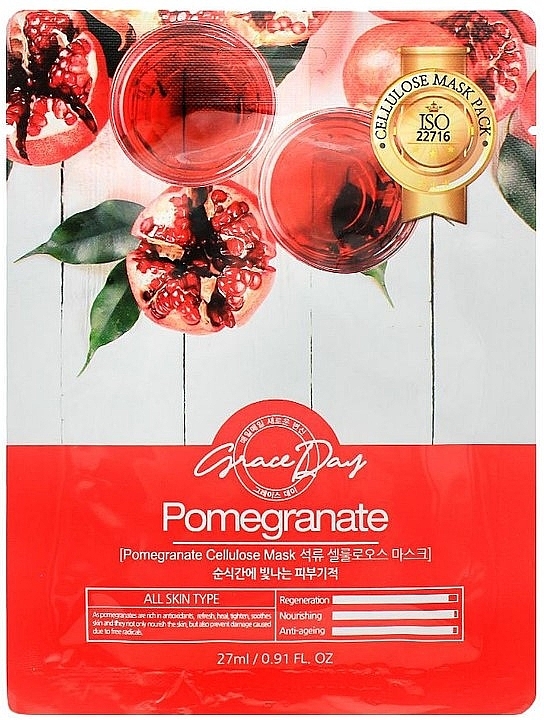 Sheet Mask with Pomegranate Extract - Grace Day Pomegranate Cellulose Mask — photo N1