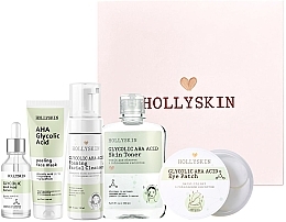 Set, 5 items - Hollyskin Glycolic AHA Acid Care Maxi Set — photo N2