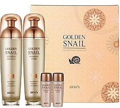 Fragrances, Perfumes, Cosmetics Set - Skin79 Golden Snail The Prestige Basic Set (toner/20ml + toner/130ml + emulsions/20ml + emulsions/130ml)