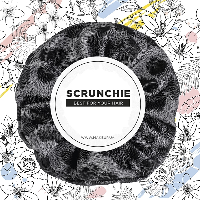Faux Leather Classic Scrunchie, grey leopard - MAKEUP Hair Accessories — photo N1