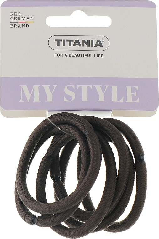 Elastic Hair Bands, 6mm, 6pcs, gray - Titania — photo N1