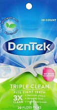 Dental Floss with Holder "Triple Clean", 20 pcs - DenTek Triple Clean — photo N2