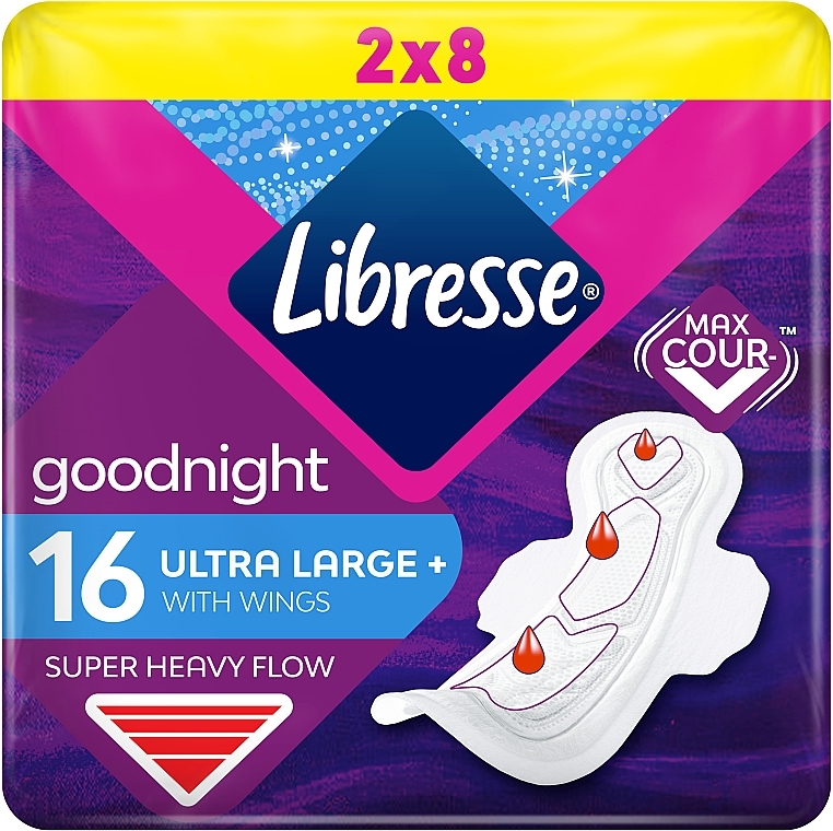 Sanitary Pads, 16 pcs - Libresse Ultra Goodnight Large + — photo N1