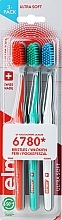 Fragrances, Perfumes, Cosmetics Ultra-Soft Toothbrushes, orange + green + white - Elmex Swiss Made