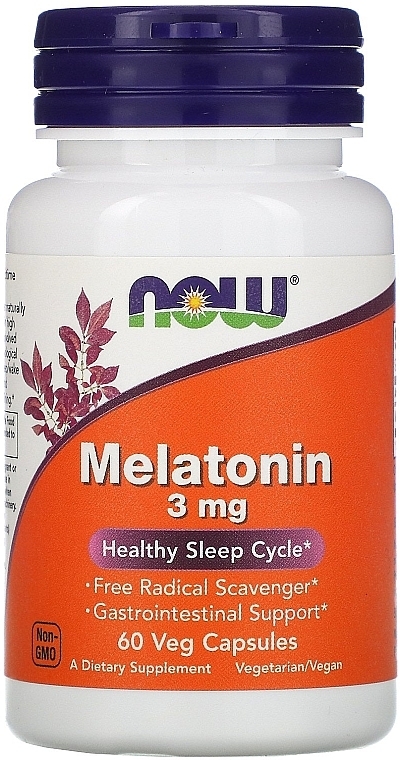 Melatonin for Healthy Sleep, 3 mg - Now Foods Melatonin — photo N1