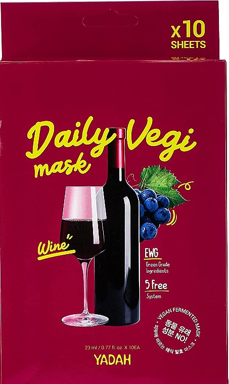 Facial Sheet Mask - Yadah Daily Vegi Wine Mask — photo N5